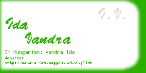 ida vandra business card